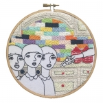 <b>The Twelve Rooms Series - Room #5</b><br/>wooden hoop, cotton embroidery thread, cotton canvas<br/><br/>Ø 15.2 cm<br/>2016<br/>